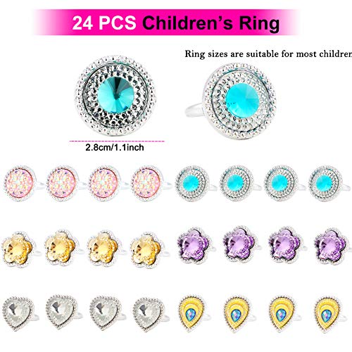 Tacobear 50 Piezas Disfraz Princesa Niña con Tiara Princesa Corona Princesa Tatuajes Anillos Varita Mágica Disfraces Princesas Vestido Accesorios Set Regalos Fiesta Cumpleaños para Niñas Niños (Rosa)