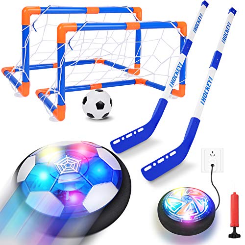 Tacobear Fútbol Niños Juguetes Recargable Flotante Balón de Fútbol Pelota de Aire con Luces LED Hover Hockey Interior Exterior Juegos para Niño 3 4 5 6 7 8 9 10 11 12 Años Regalos Cumpleaños