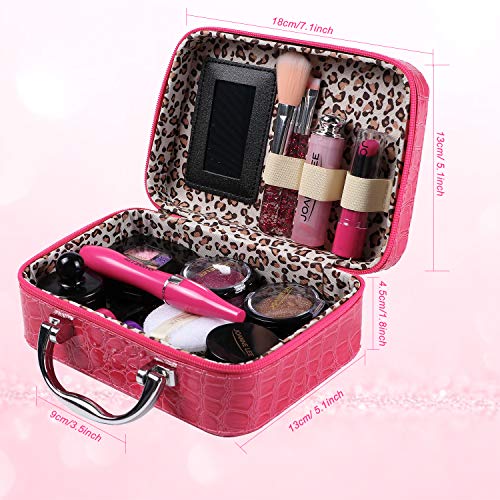 Tacobear Maquillaje Niñas Falso Juego de Maquillaje Kit Juguete de Maquillaje con Bolsa de Maquillaje Cosmética Juguete Cumpleaños Regalo Navidad para Niña 4 5 6 7 años(Nessun Vero cosmetico)