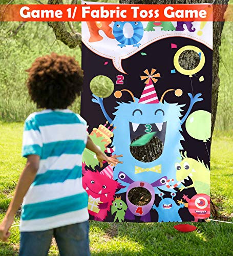 Tacobear Monstruos Juego de Lanzamiento Juego Punteria Niños con 3 Bolsas de Frijoles Carnaval Juego Jardin Bean Bag Toss Game para Juegos de Fiesta Juego de Deportes Juego al Aire Libre