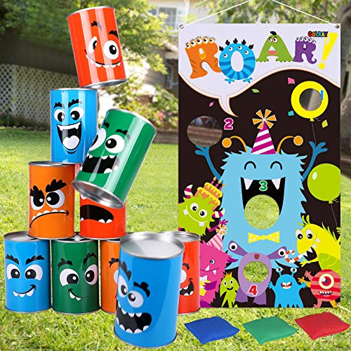 Tacobear Monstruos Juego de Lanzamiento Juego Punteria Niños con 3 Bolsas de Frijoles Carnaval Juego Jardin Bean Bag Toss Game para Juegos de Fiesta Juego de Deportes Juego al Aire Libre