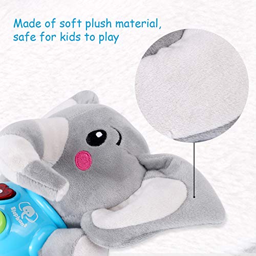 Tacobear Peluche Elefante Juguete Felpa Elefante Interactivo Juguete para Bebé Juguetes Musicales Juguetes Sonido con Música Ligero Función Juguetes educativos Regalos para bebés Niños 6 Meses