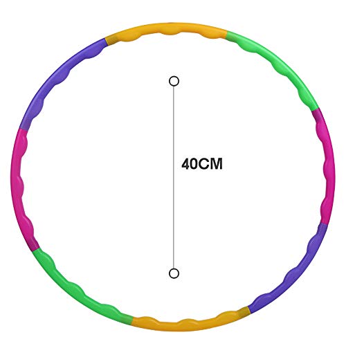 TAHUAON Colorido juguete de plástico Fitness Hoop ajustable Juguetes deportivos Gimnasia desmontable 40CM Fitness Hoop para niños Deportes y juegos de ejercicio Fitness