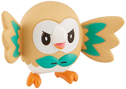 TAKARA TOMY Muñeco de acción pequeño, de TakaraTomy, basado en un Personaje de Pokémon, el bhúo Rowlet, Modelo EX EMC-02, de 3,8 cm