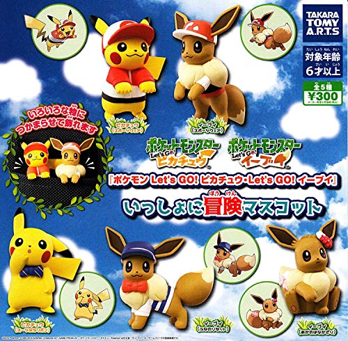 TAKARATOMY A.R.T.S Let's GO! Pikachu & Eevee together to adventure mascot Gashapon 5 set mascot