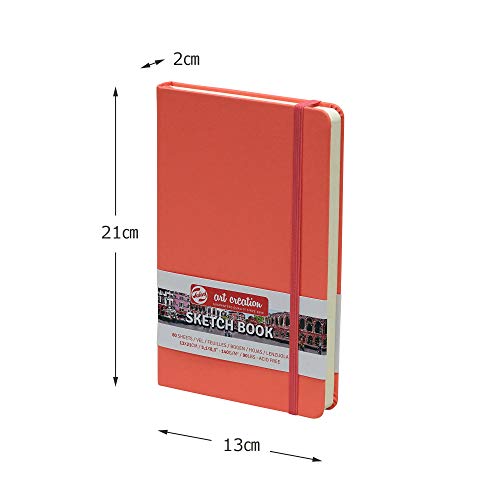 Talens Art Creation Sketch Book, Coral Red, 5.1 x 8.3, 80 sheets (9314312M)