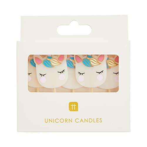 Talking Tables Unicorn-Candles Velas de cumpleaños con Forma de Unicornio, Paquete de 5, Cera