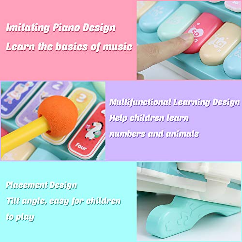 Tambor Infantil - Instrumentos Musicales Infantiles Batería Juguete con Microfono Canciones Infantil Kit de Bateria Musical Piano Xilófono Idea de Regalo Juguetes para Bebe Niños niña 3 4 5 6 Años