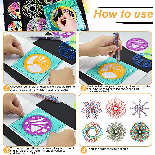 TANCUDER Spirograph Deluxe con Espirógrafo Regla Juego de Creativos Herramienta para Dibujo Geométrico Kit de Espirógrafo para Principiantes Ideal para Regalo