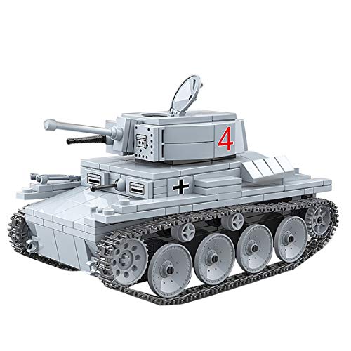 Tanques Militares Modelo de Bloques de Construcción, ColiCor 535pcs WW2 Germany LT-38 Ligero Tanque Modelo, Juguetes del Tanque del Ejército para niños y Adultos, Compatible con Lego