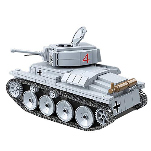 Tanques Militares Modelo de Bloques de Construcción, ColiCor 535pcs WW2 Germany LT-38 Ligero Tanque Modelo, Juguetes del Tanque del Ejército para niños y Adultos, Compatible con Lego