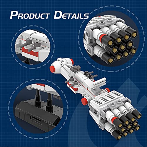 Tantive IV Star Wars Juego de bloques de construcción, modelo de película famosa del corredor, juguete coleccionable modelo Space Wars para niños y fanáticos del cine - 434 piezas