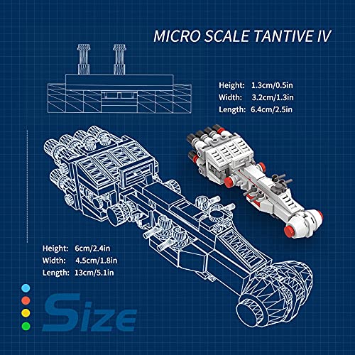 Tantive IV Star Wars Juego de bloques de construcción, modelo de película famosa del corredor, juguete coleccionable modelo Space Wars para niños y fanáticos del cine - 434 piezas