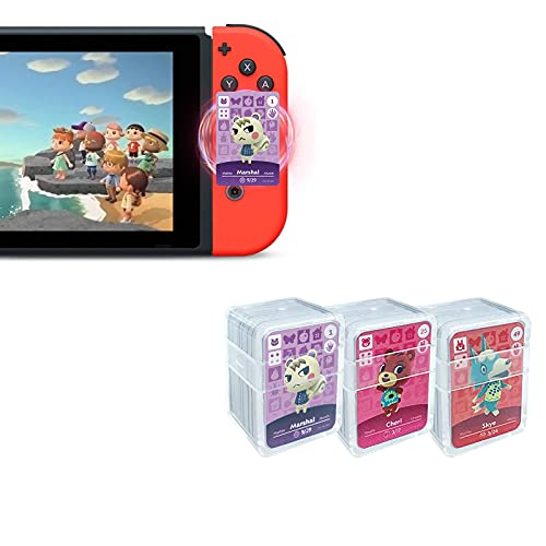 Tarjetas NFC para Animal Crossing Switch, ACNH Rare Character Card con estuche de cristal es compatible con Nintendo Switch / Wii U / Switch Lite / New 3DS (1-72 tarjeta de residente rectangular)