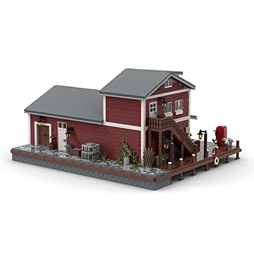 TASS Ideas Dock Fuel Estación de gasolinera modular 5635Pcs 3 Floors MOC-54693 Dockside Fuel and Oil House Architecture Bricks Modelo compatible con Lego Creator 21310 Old Fishing Store