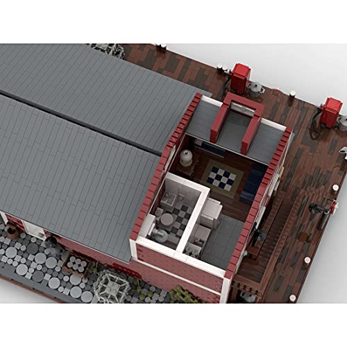 TASS Ideas Dock Fuel Estación de gasolinera modular 5635Pcs 3 Floors MOC-54693 Dockside Fuel and Oil House Architecture Bricks Modelo compatible con Lego Creator 21310 Old Fishing Store