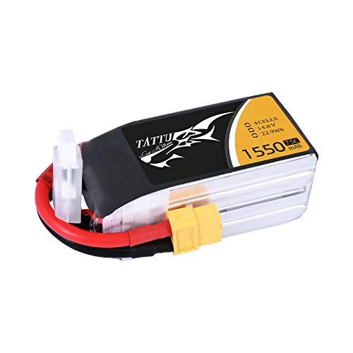 Tattu LiPo Batería for FPV Racing Helicópteros Barcos y Modelos RC Diversos 1550mAh 14.8V 75C 4S