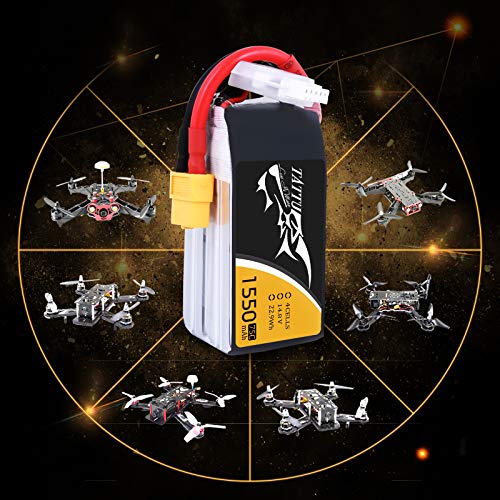 Tattu LiPo Batería for FPV Racing Helicópteros Barcos y Modelos RC Diversos 1550mAh 14.8V 75C 4S