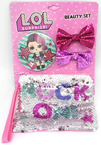 TDL L.O.L. Surprise Set De Regalo Espejo + Lentejuelas Billetera + 2 Moler + 6 Pinzas De Cabello - Licenciado Oficialmente - Mirror + Sequin Purse + 2 Bows + 6 Hair Clips - Gift Bundle