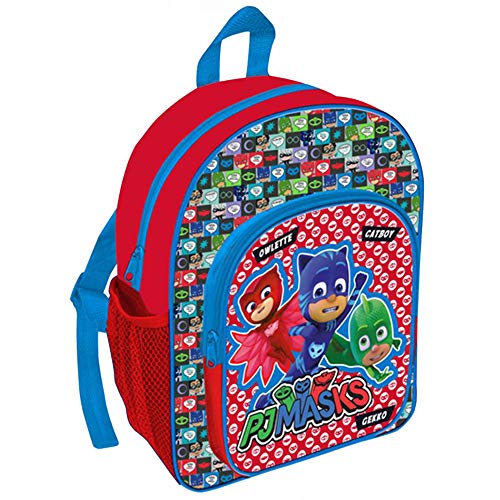 TDL Pj Masks Exclusive Design Backpack With Front Pocket & Bottle Holder (31Cm) Equipaje infantil, 31 cm, Multicolor (Red)