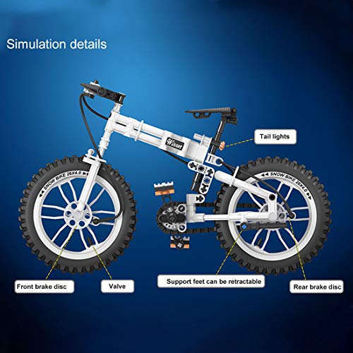 Teakpeak Bicicleta técnica de 242 piezas, 1:6, modelo de bloques de construcción, compatible con la técnica Lego.