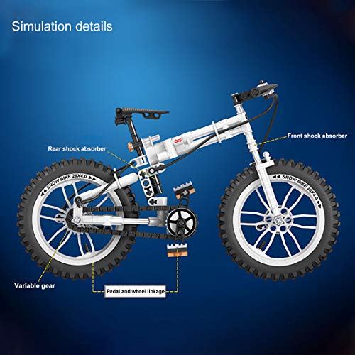 Teakpeak Bicicleta técnica de 242 piezas, 1:6, modelo de bloques de construcción, compatible con la técnica Lego.