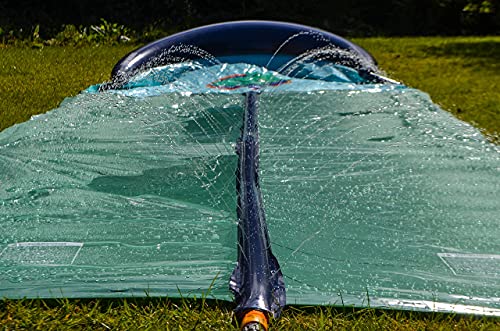 TEAM MAGNUS Tobogán de Agua Juguete jardín resbaladilla de Agua para Carreras de 5.5 m con Almohadilla Inflable al Final (5.5m)