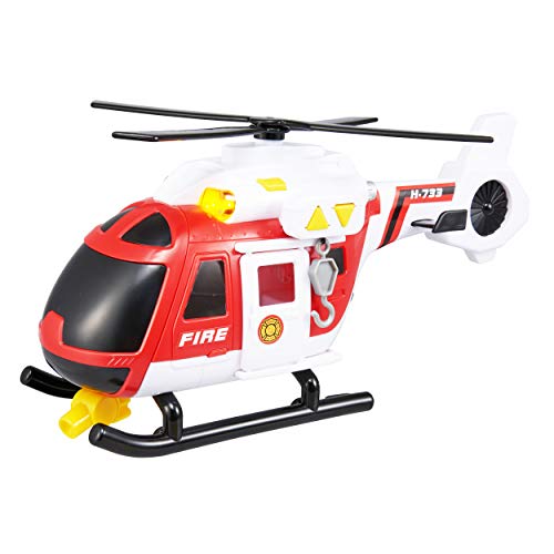 Teamsterz 1416392 Helicóptero Bomberos con Luz y Sonidos, 42 cm