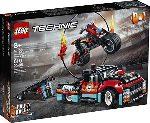 Technic Lego 42106 - Pull-Back - Stunt Show Truck & Bike (610 Piezas)