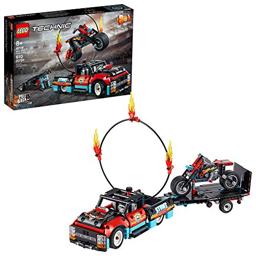 Technic Lego 42106 - Pull-Back - Stunt Show Truck & Bike (610 Piezas)