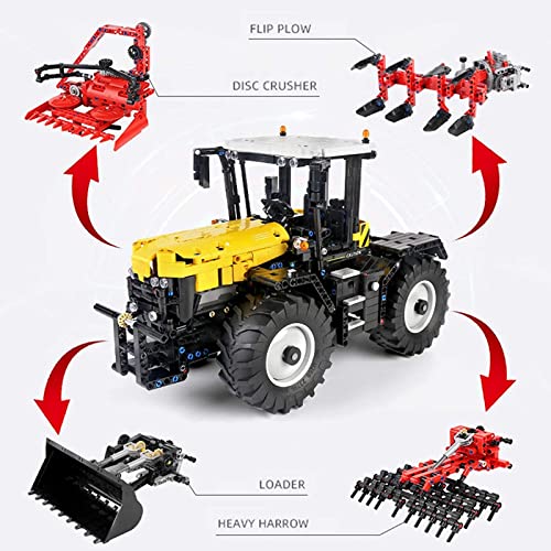 Technic Tractor con control remoto, modelo de tractor 4 en 1 Technology Serie ingeniería, 2596 piezas, kit de construcción bloques terminales grandes, compatible con Lego 38 * 22 * 17cm