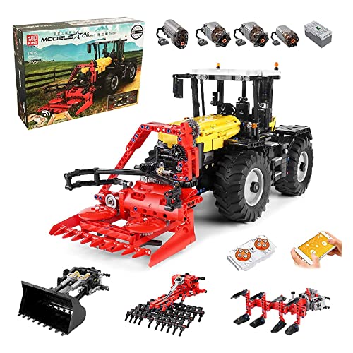 Technic Tractor con control remoto, modelo de tractor 4 en 1 Technology Serie ingeniería, 2596 piezas, kit de construcción bloques terminales grandes, compatible con Lego 38 * 22 * 17cm