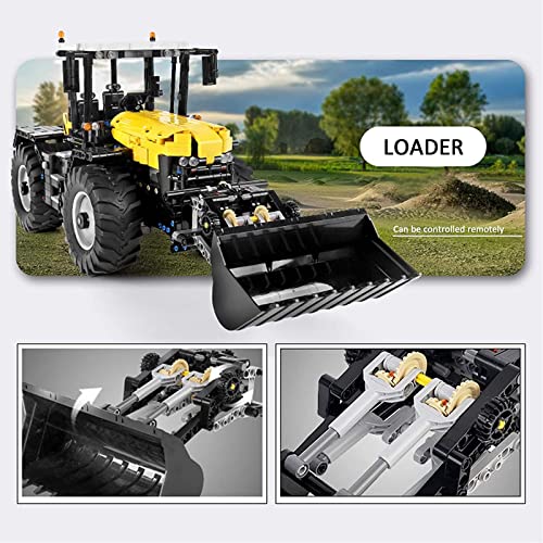 Technic Tractor con control remoto, modelo de tractor 4 en 1 Technology Serie ingeniería, 2596 piezas, kit de construcción bloques terminales grandes, compatible con Lego 38 * 22 * 17cm