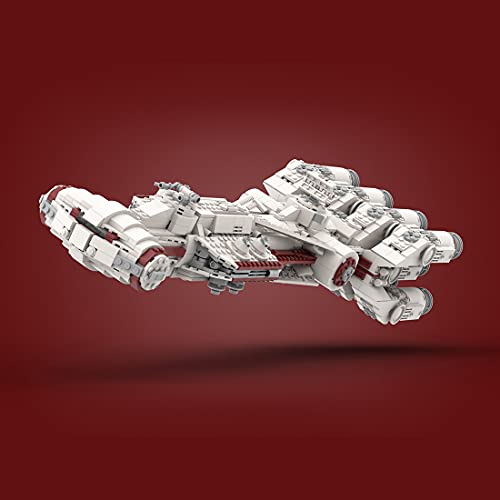 Technik Sci-Fi 1903 Tantive IV Mould King 73874, MOC compatible con bloques de construcción Lego 75244, color rojo