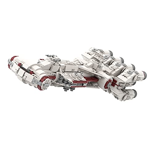 Technik Sci-Fi 1903 Tantive IV Mould King 73874, MOC compatible con bloques de construcción Lego 75244, color rojo