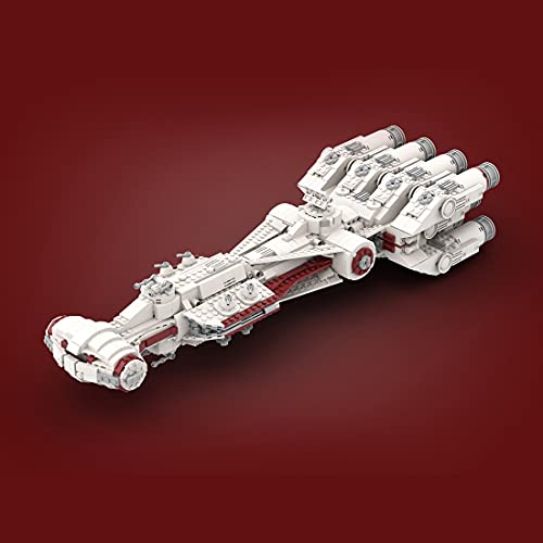 Technik Sci-Fi 1903 Tantive IV Mould King 73874, MOC compatible con bloques de construcción Lego 75244, color rojo