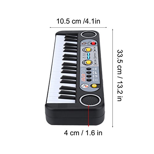 Teclado de piano eléctrico de 37 teclas Juego portátil para interiores/exteriores Teclado digital Piano Instrumentos musicales Juguete para niños con micrófono, Juguete para instrumentos musicales