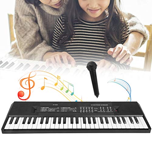 Teclado de piano eléctrico digital de 54 teclas, teclado electrónico con micrófono y función de grabación, teclado portátil para principiantes, niños y adultos