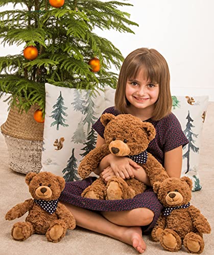 Teddy Hermann 91362 Osito de Peluche 30 cm, Peluche, Oso de Peluche, mit Sternchen-Halstuch