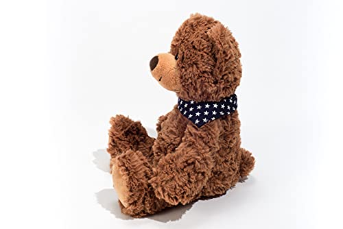 Teddy Hermann 91362 Osito de Peluche 30 cm, Peluche, Oso de Peluche, mit Sternchen-Halstuch