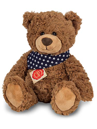 Teddy Hermann 91362 Osito de Peluche 30 cm, Peluche, Oso de Peluche, mit Sternchen-Halstuch