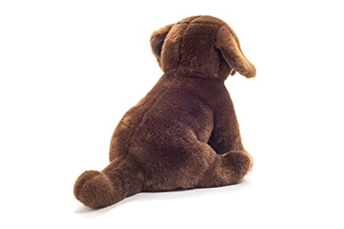 Teddy Hermann 91958 Perro Labrador Sentado marrón Oscuro 25 cm, Peluche