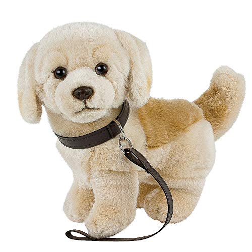 Teddys Rothenburg Peluche de Golden Retriever/Labrador claro con correa, 23 cm, color rubio, juguete de peluche para niños