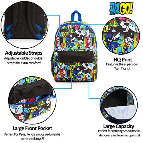 Teen Titans Go! Mochila Niño, Material Escolar para Niños, Mochilas Escolares Juveniles de Los Jovenes Titanes, Mochila Infantil para Deporte Viaje Colegio, Regalos para Niños Adolescentes