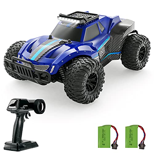 TEEROK Coche Teledirigido Todoterreno, 2.4Ghz Control Remoto Coche RC para Niños Adultos, 1:16 25Km/h Carreras de Alta Velocidad Off Road Buggy Vehículo Camión, Juguete Regalos para Niños 2 Baterías