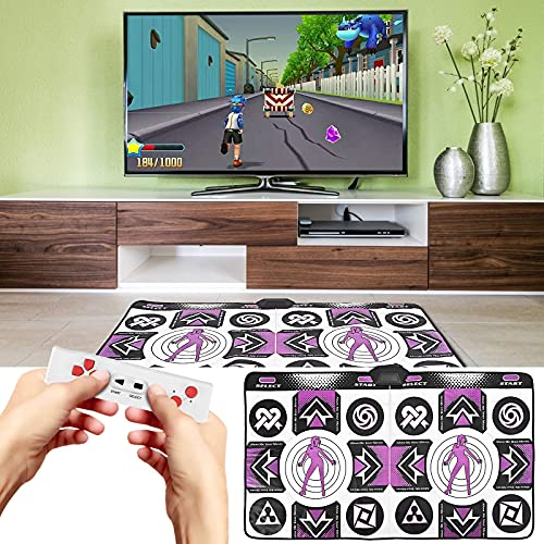 TELAM Alfombrilla de Baile Doble, inalámbricas para el hogar con Juegos multifunción Manta de Bailarina, Esterilla de Yoga para niños y Adultos Plug and Play, Sense Game para PC TV para 2 Personas