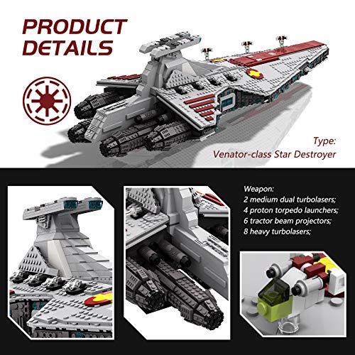 TENHORSES Venator Star República Attack Cruiser Bloques de construcción – Space Wars Vaisseau Star Destroyer Juego de construcción para adultos – 2565 piezas