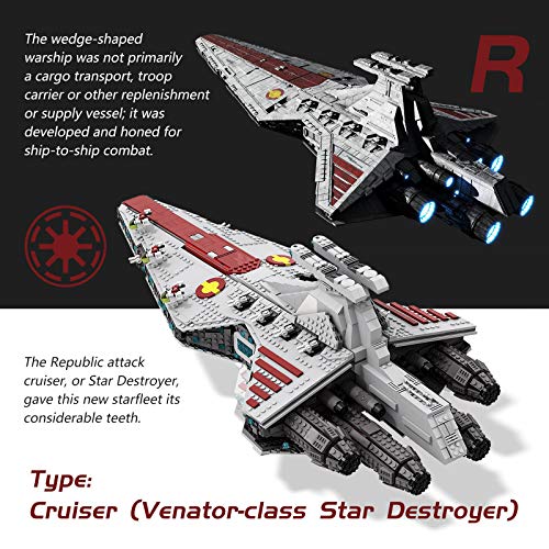 TENHORSES Venator Star República Attack Cruiser Bloques de construcción – Space Wars Vaisseau Star Destroyer Juego de construcción para adultos – 2565 piezas