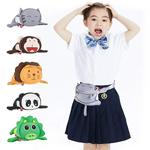 Termichy Fanny Pack de niños, 3D Animal Friends Bolso de Cintura con cinturón Ajustable para niños Viajes, Deporte, Camping y Fiesta Rave, Gata