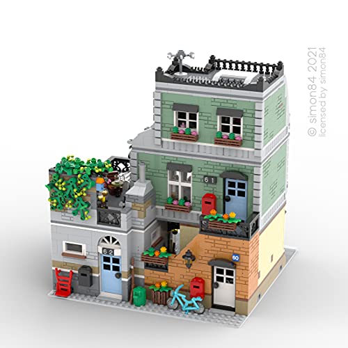 Tewerfitisme Modular Haus Baustein Technik MOC-59472 - Panel de construcción para carpintero, vista de calle, modelo 3627, bloques de construcción compatibles con Lego Creator Expert 10260 10270